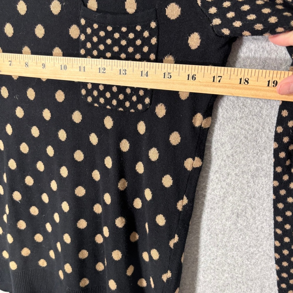 Black Tan Polka Dot Sweater Medium Neutral Maximalism Quirky Twee‎ Loud Luxury - Picture 6 of 10